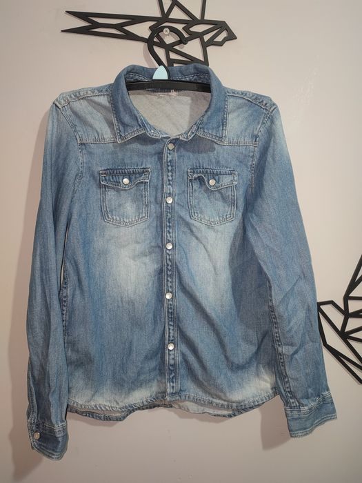 Bawełniana koszula jeansowa H&M 128