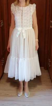Biała sukienka tiulowa L
