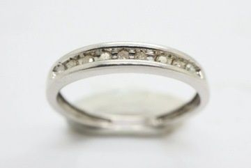 Złoty pierścionek al'a obrączka z diamentami brylanty naturalne 0,25ct