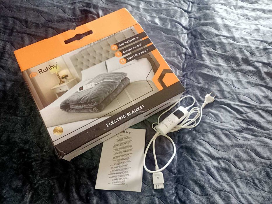 Електрична Ковдра Ruhhy 180x130 см М'яка Двоспальна 6 Режимів Польща