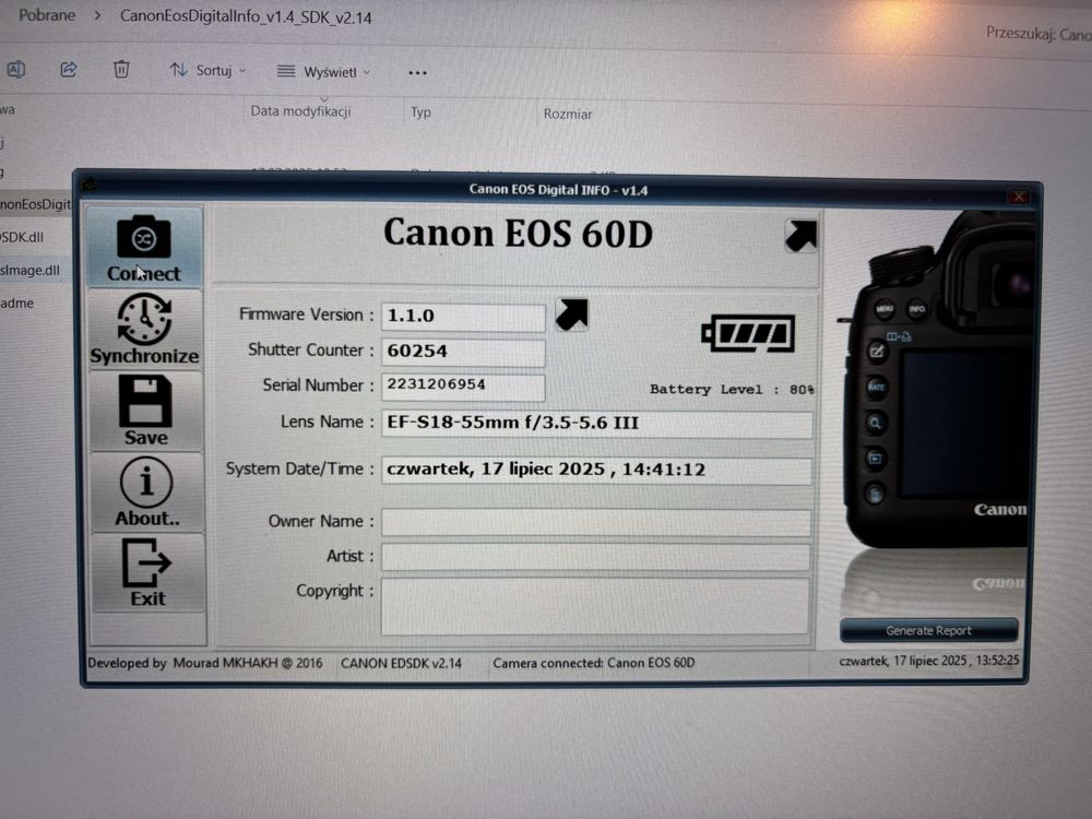Canon EOS 60D – Stan Techniczny Idealny – Migawka 60 254!