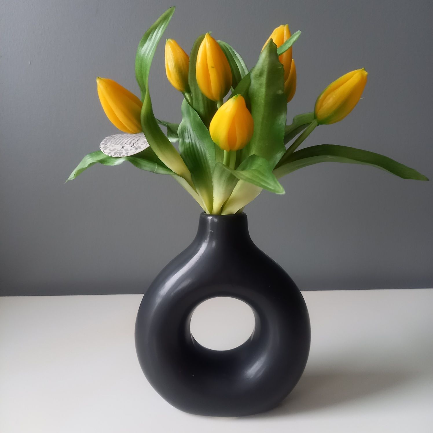 Tulipany silikonowe [gumowe]  żółte bukiet 7szt