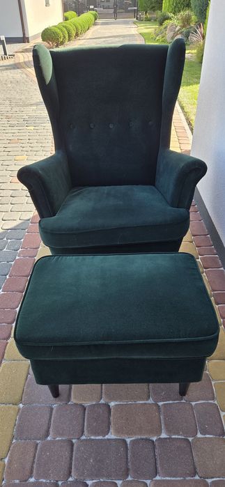 Fotel uszak z podnóżkiem Ikea