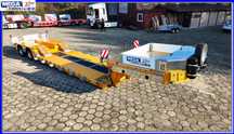 TIEFBET 2x osie i balkon hydraulicznie sterowane - MEGA Trailers !!!  OKAZJA rabaty za 2024 R !!! Pokład dł 12,35 m / 0,40 m wys. od ziemi!