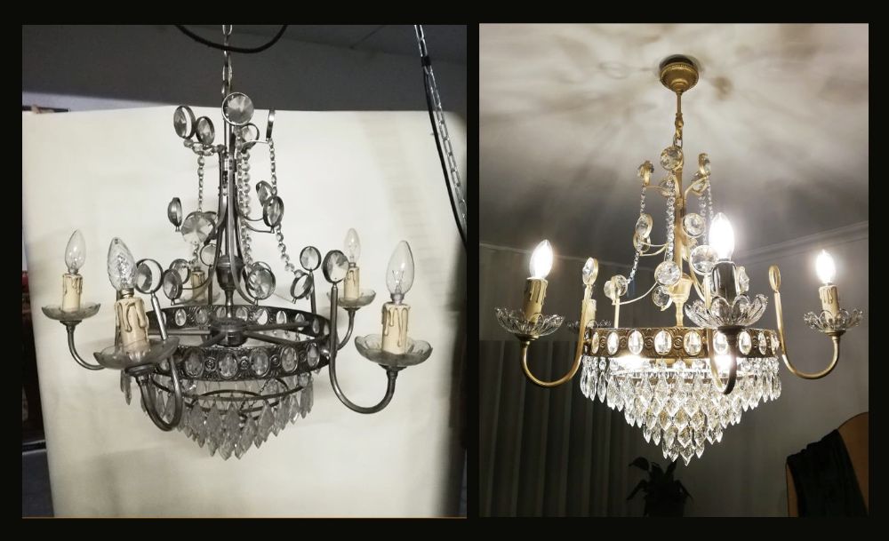 Limpeza e restauro de Lustres e candeeiros