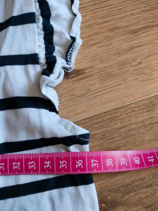 Sukienka czarno-biała w paski H&M 134 cm