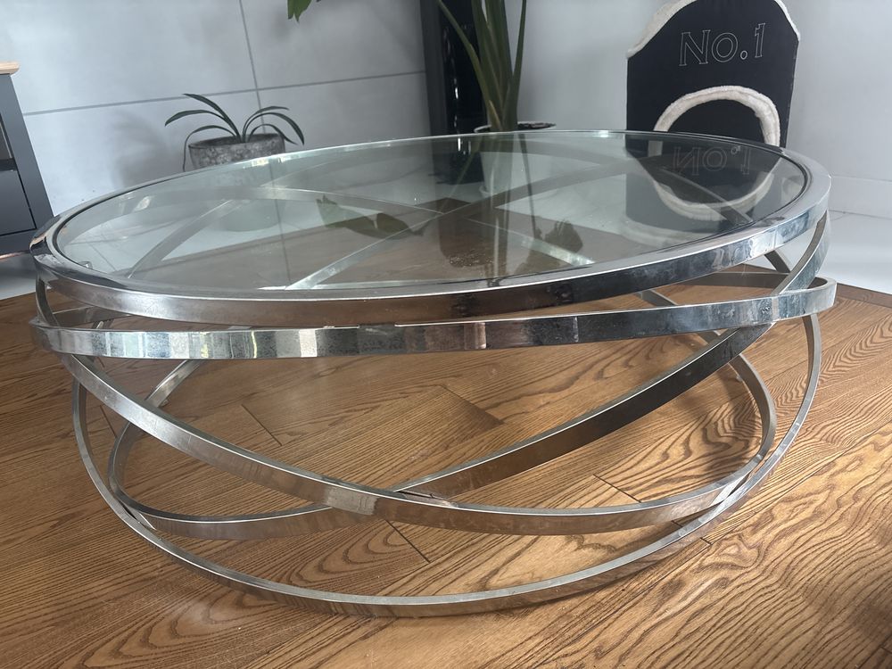Stolik kawowy szklo/metal Glamour