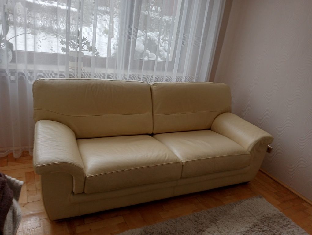 Sofa rozkładana skórzana