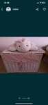 Baú com peluche  em palha