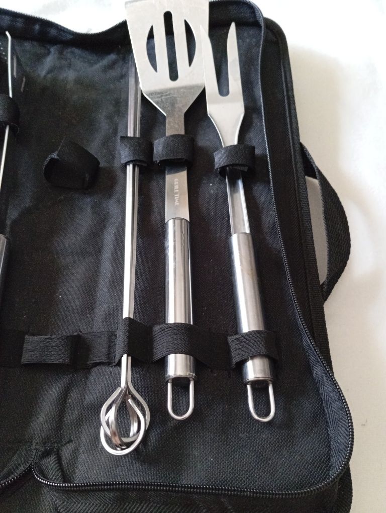 Conjunto de Utensílios para Churrasco em Inox com Bolsa