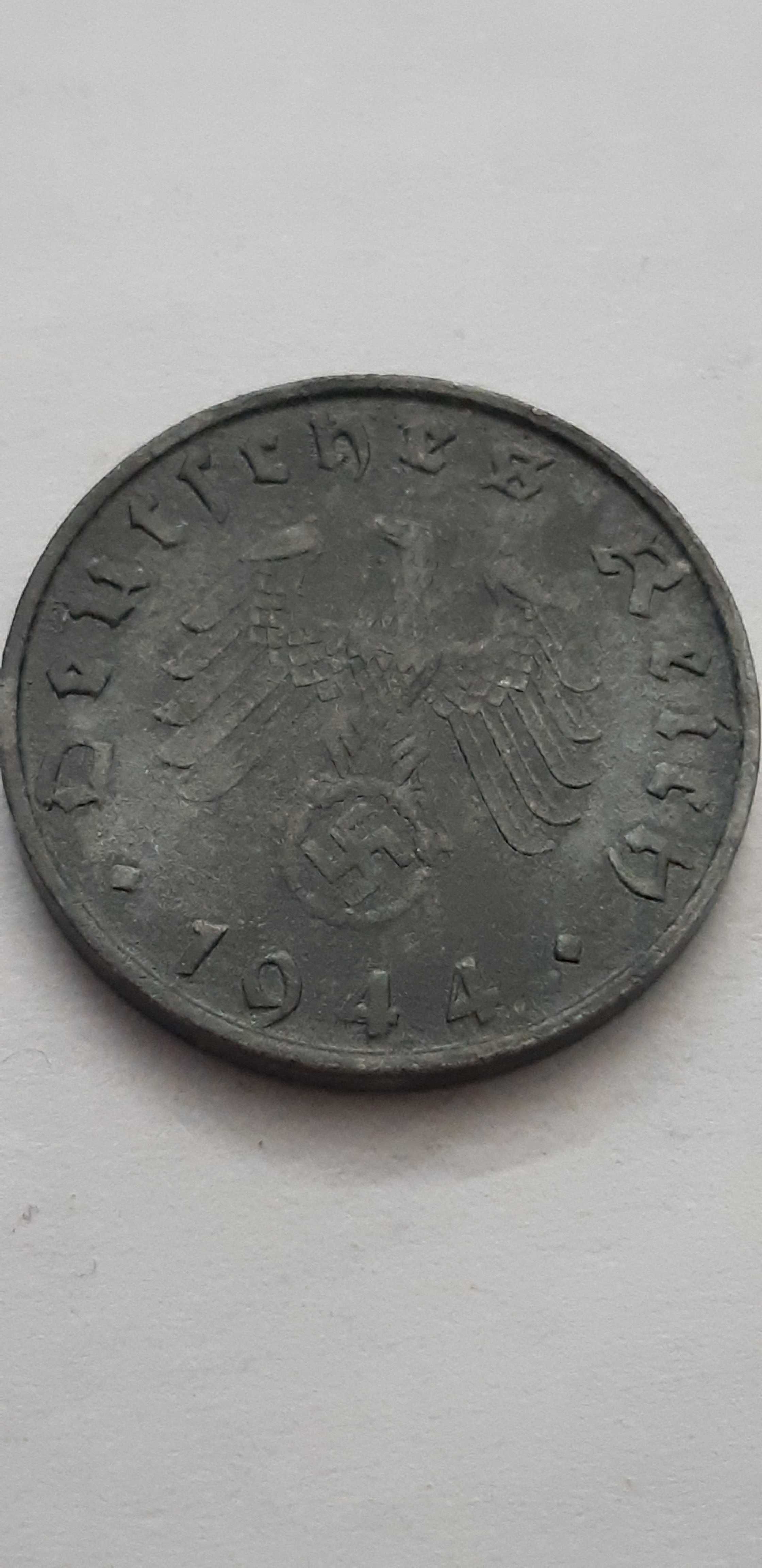 Niemcy III Rzesza 10 fenigów, pfennig 1944 rok mennica B
