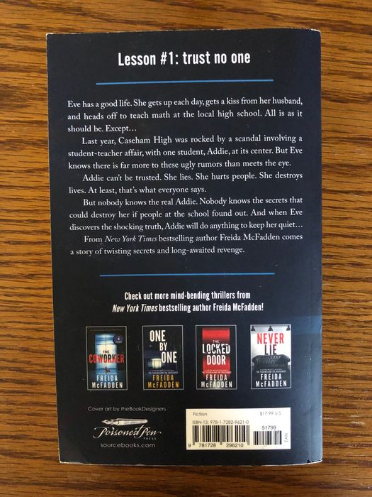 The book  ‘The Teacher’, Freida McFadden