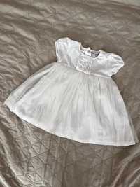 Sukienka biała ecru na chrzest 68 kappahl