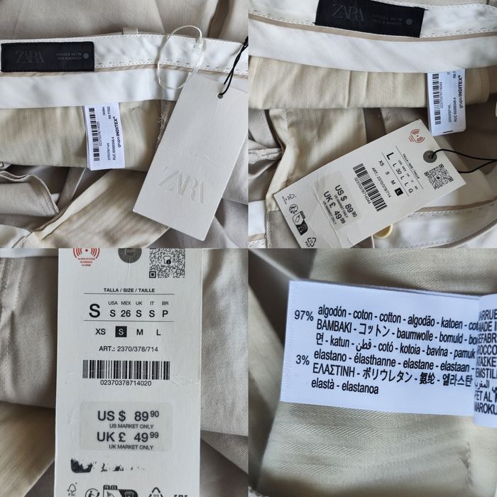 Zara  стильні бавовняні штани із защипами