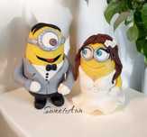 Minionki figurka na tort, dekoracja ślub