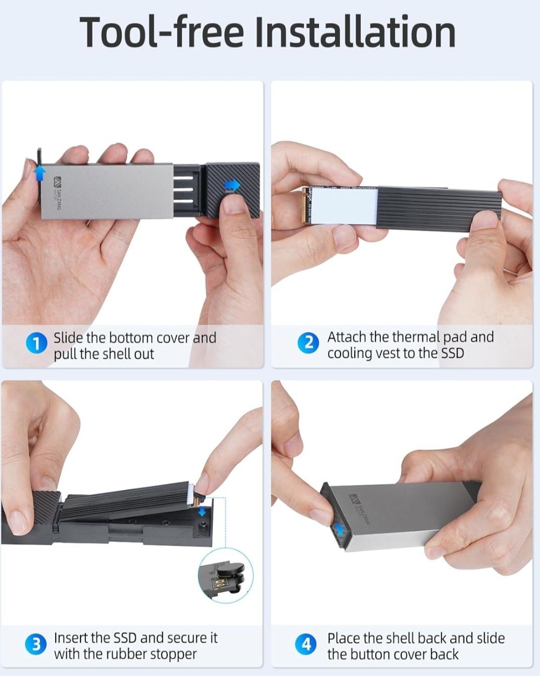 Obudowa dysku SANZANG M.2 NVMe/SATA SSD