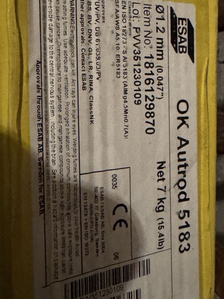 Esab drut spawalniczy 1,2 aluminium