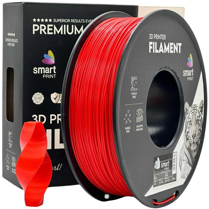 Filamento PLA Vermelho- Diametro 1,75mm - Bobina 1kg Smart Print
