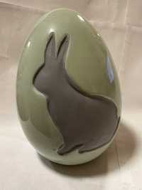 Figurka jajo ceramiczne miętowe zając ok.14,5cm