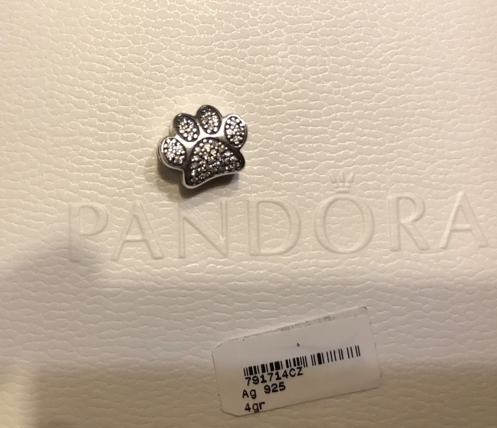 Pandora charms NOWY z motywem łapy oryginał; łapa, psia łapka