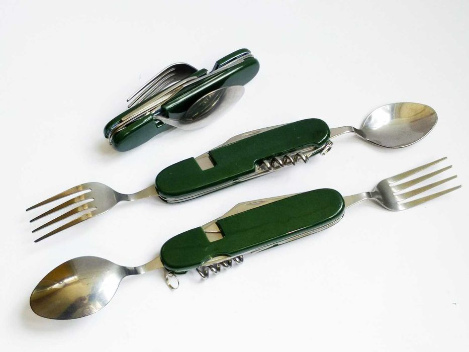 Ніж складний Туристический походный Мультитул 6 в 1 ложка, вилка, ніж