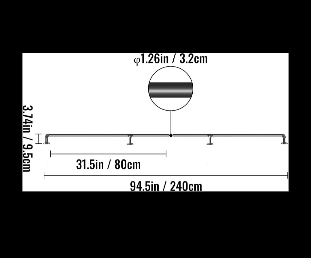 Corrimão para escada 240cm