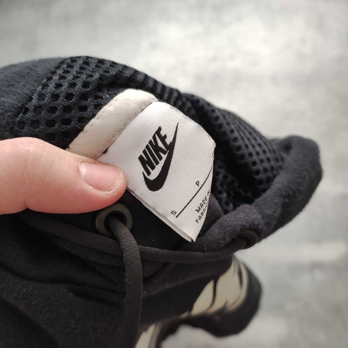 MĘSKA Bluza z Kapturem Bawełna Nike AIR Max Duże Logo Czarna Nadruk