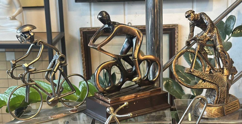 Statuetka kolarstwo rower 3 sztuki wyścigi rajd kolarski