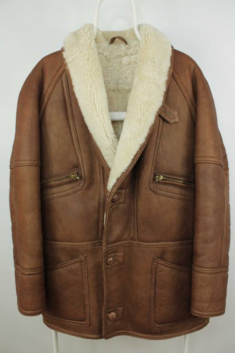 Шикарна дублянка шкіряна куртка Vintage Aero USA Shearling Jacket 52/L