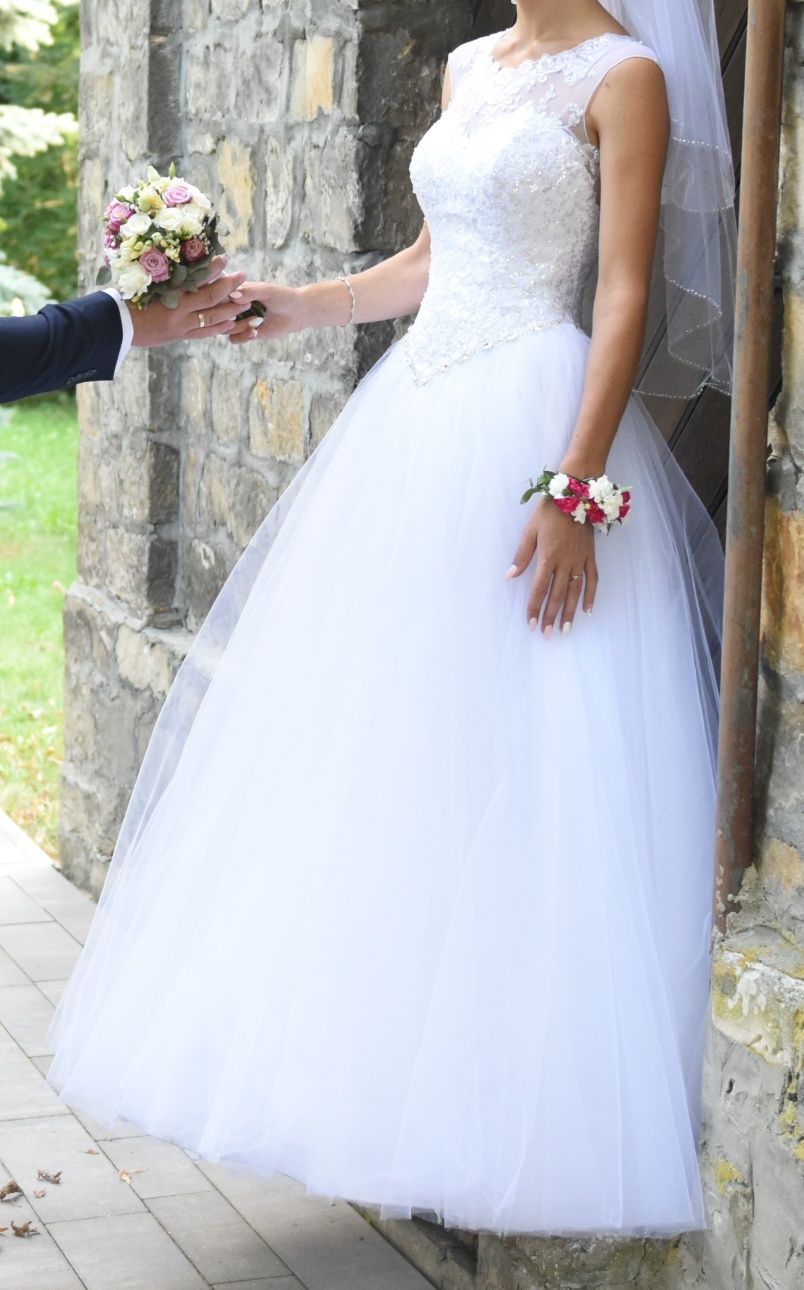 Suknia ślubna Princessa, biała, rozmiar S