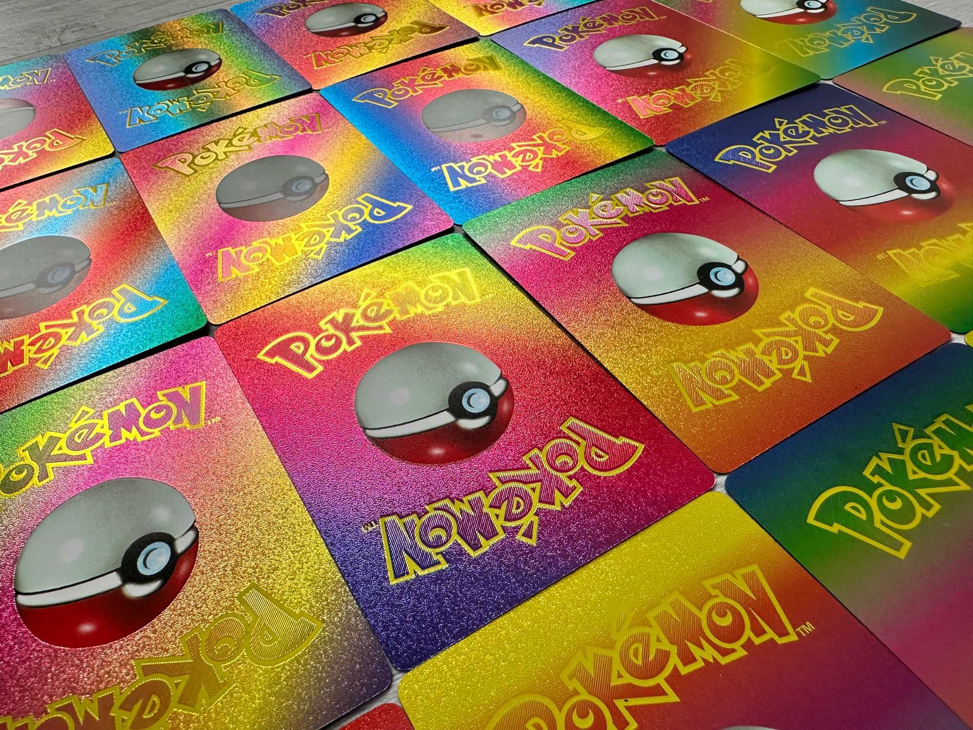 Karty Pokemon tęczowe kolorowe rainbow 55 sztuk GX VMAX wysokie HP