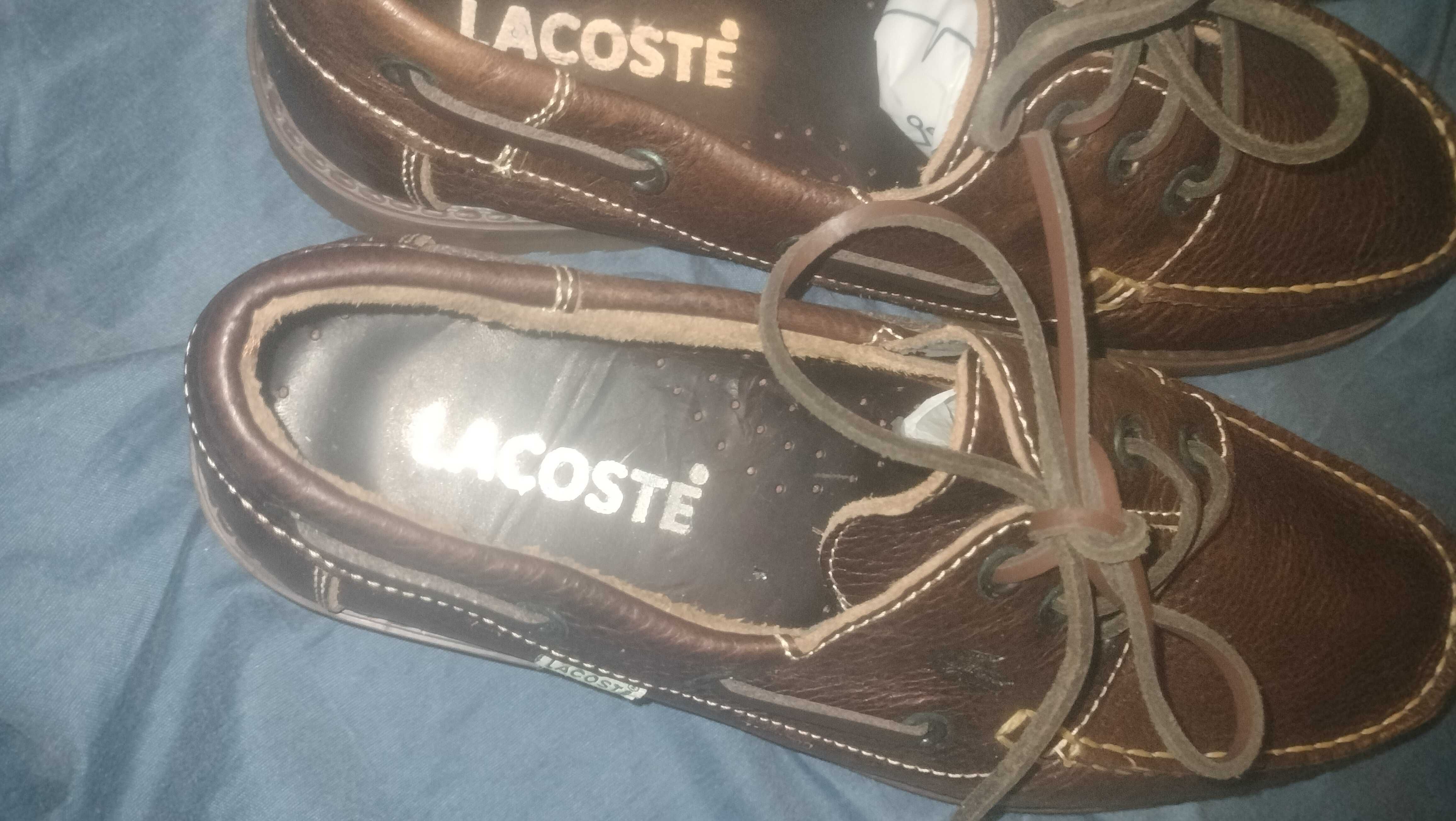 Sapatos em Pele Lacoste original 41 castanho