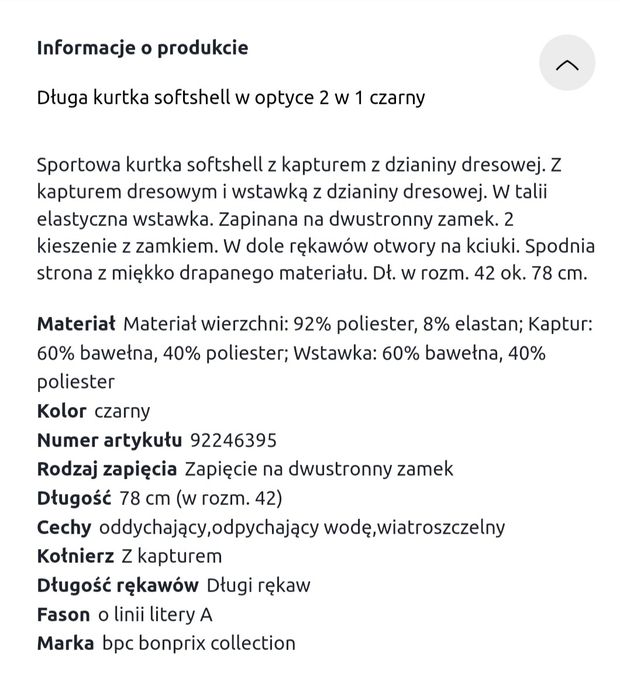 Kurtka damska Softshell 52 Bonprix czarna