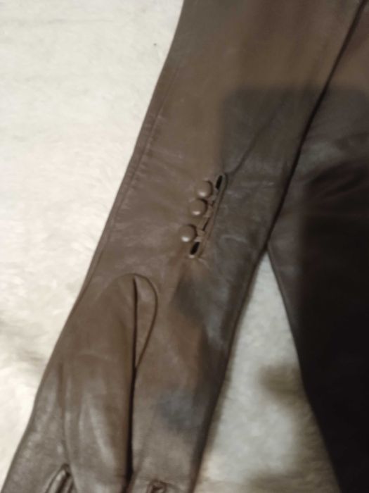 Рукавички шкіряні високі