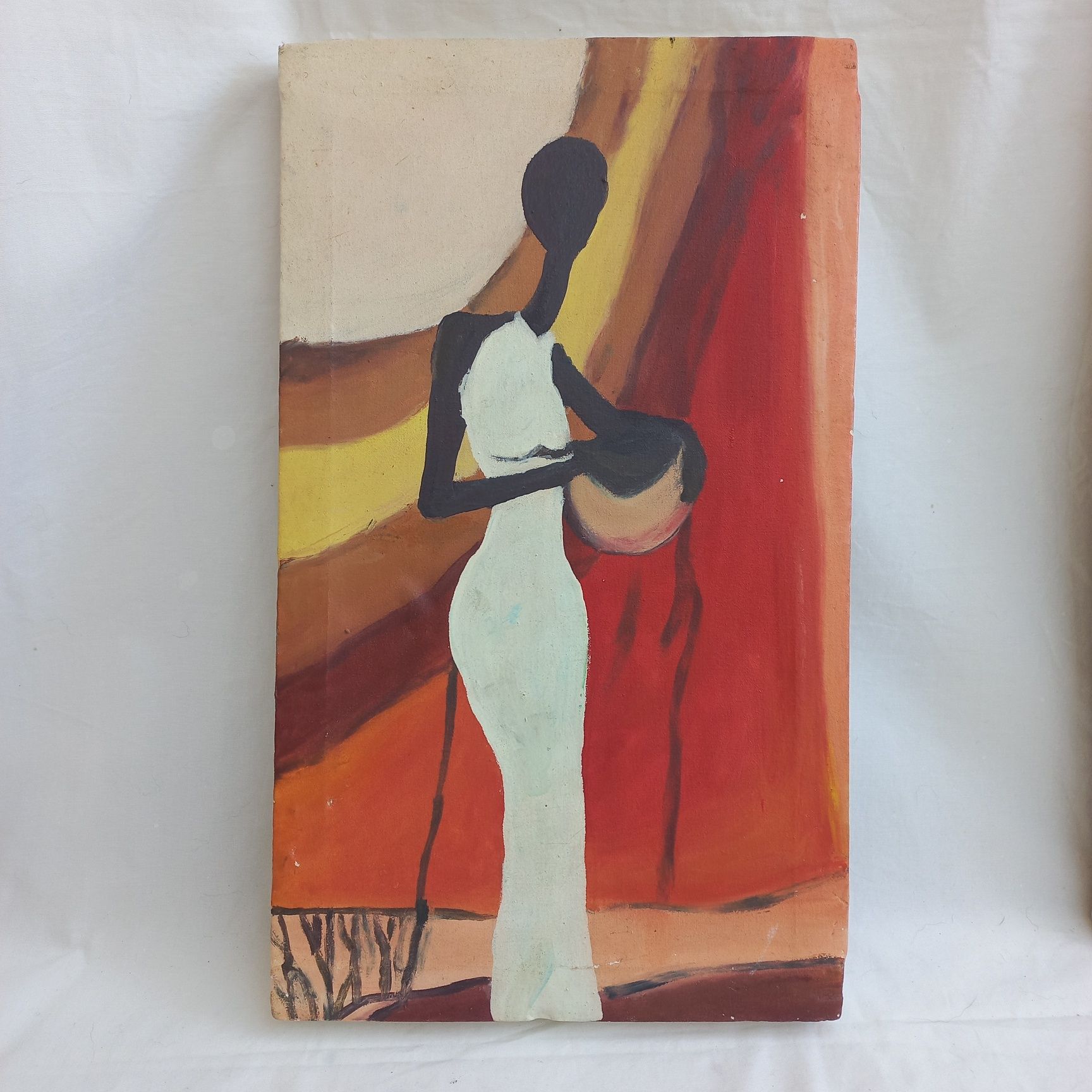 Quadro pintado à mão angolano