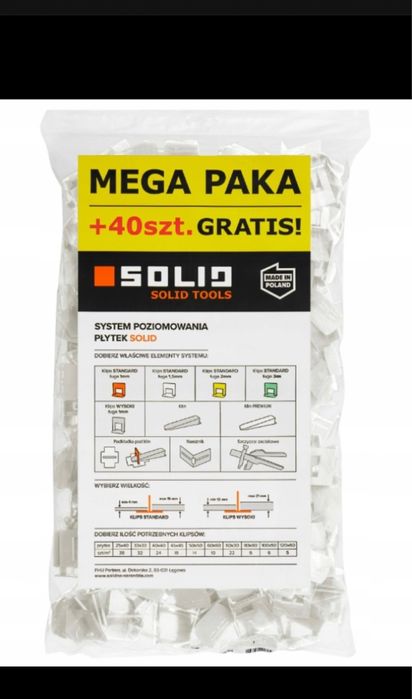 System do poziomowania płytek, klipsy 1,5mm Solid 440 szt.
