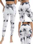 Damskie Legginsy PUSH UP Wysoki Stan TIE-DYE Neon na Siłownię - S