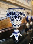 Wazon niebiesko biały retro kobalt  capodimonte #1494 Stylowy Węgrów