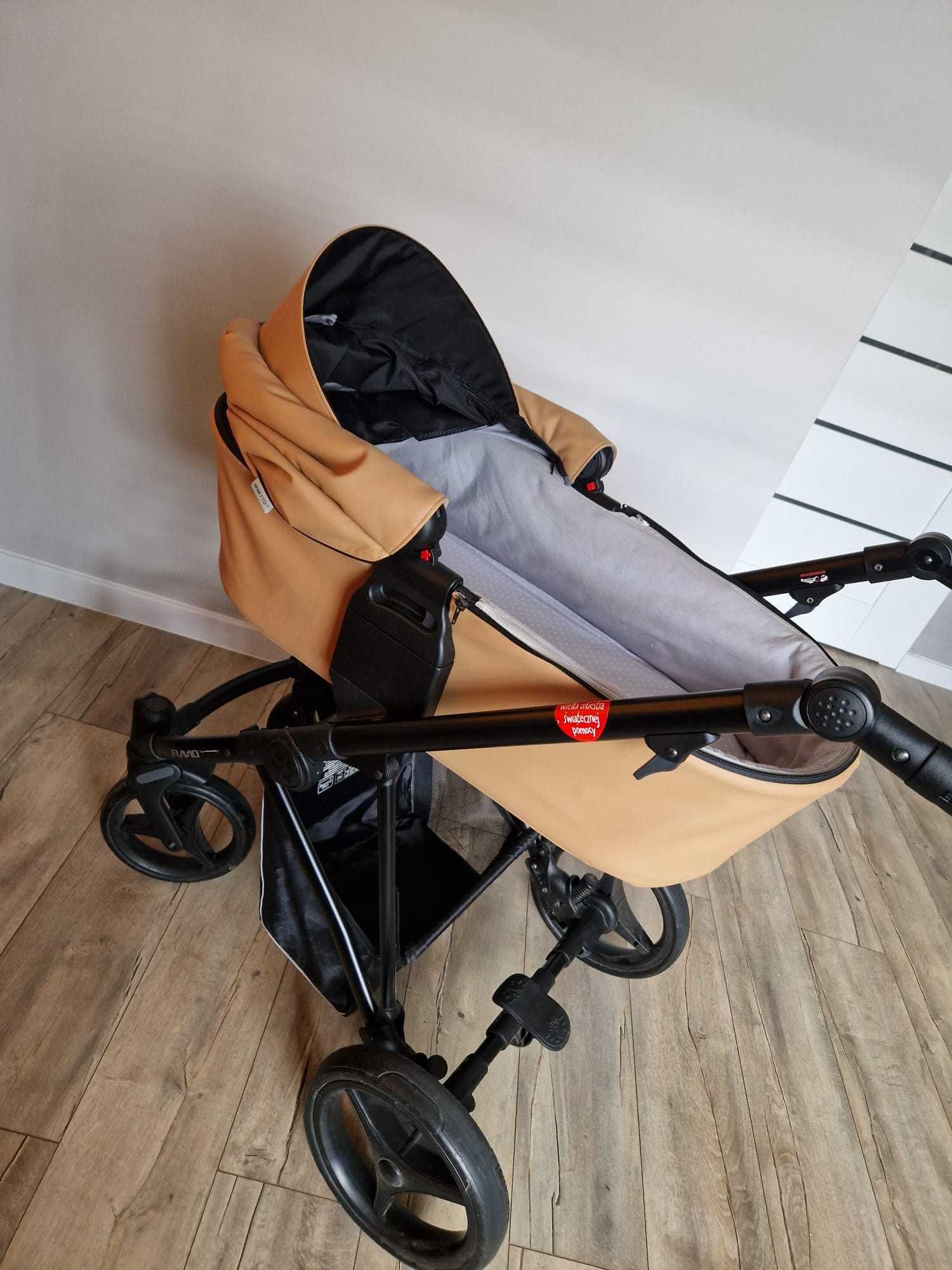 Wózek Bebetto Flavio 2w1 PRO, super STAN, spacerówka, adaptery