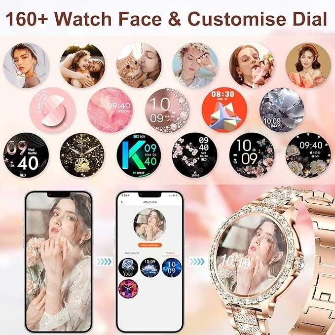 Smartwatch damski z funkcją telefonu Diamond, 1,32