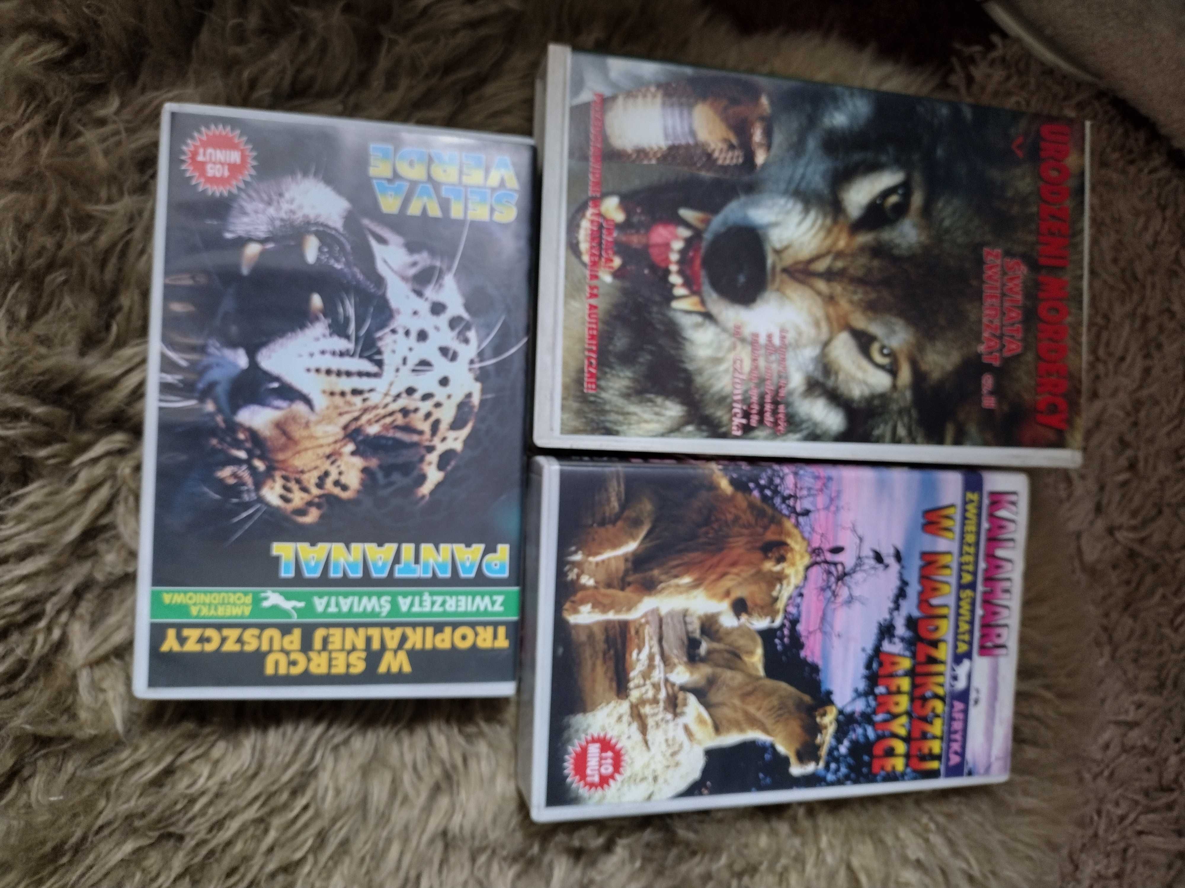 Zestaw 3 kaset VHS Zwierzęta Świata