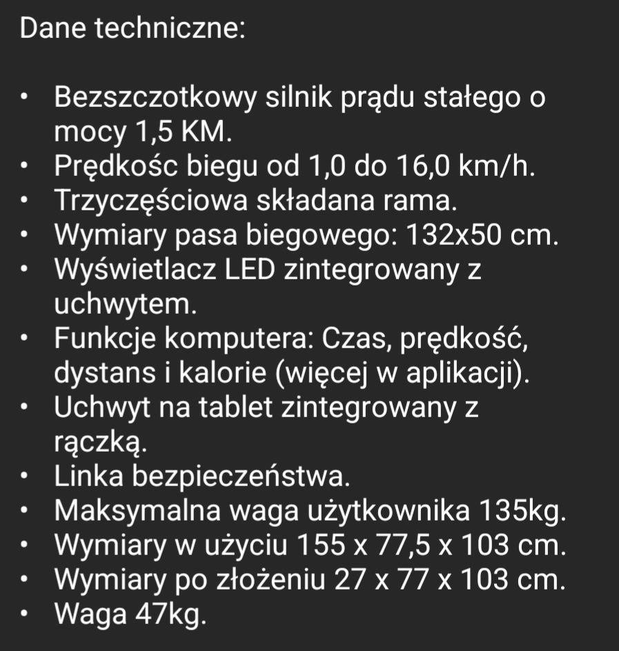 Bieżnia elektryczna Gymstick walkingpad elite do 16 km/h do 135 kg