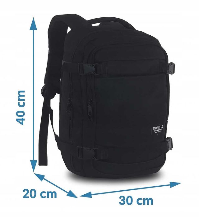 Plecak Podróżny 40x30x20 Do Samolotu RYANAIR Bagaż Podręczny Szary