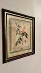 Quadro antigo 47cm x 74cm - Litografias rosas