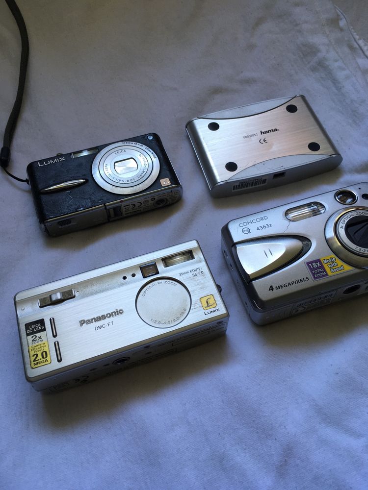 Zestaw 3 aparatów cyfrowych komplet cyfrówek panasonic lumix hama