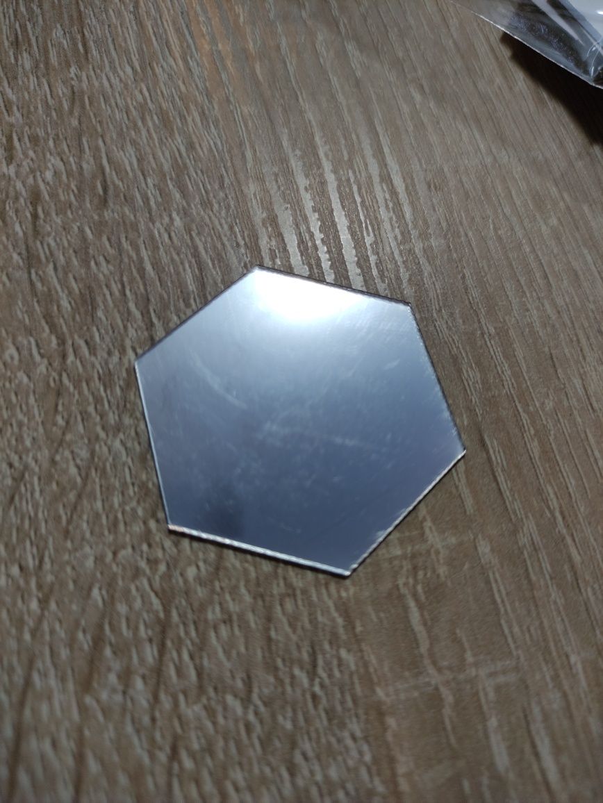 24 sztuki lusterka srebrne hexagon lustro przyklejane naklejka