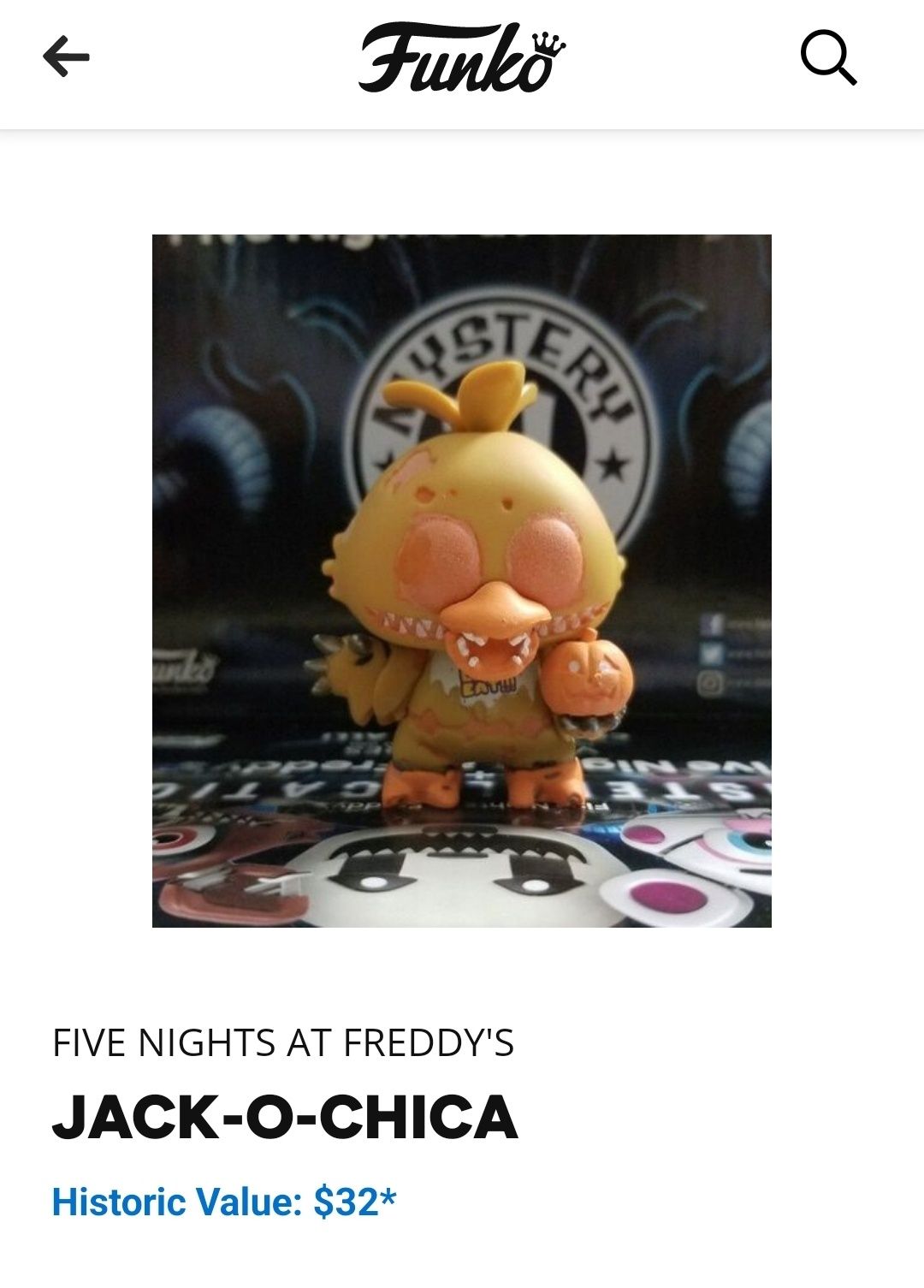 Fnaf Mystery minis | Jack O chica | Rzadki 1/36