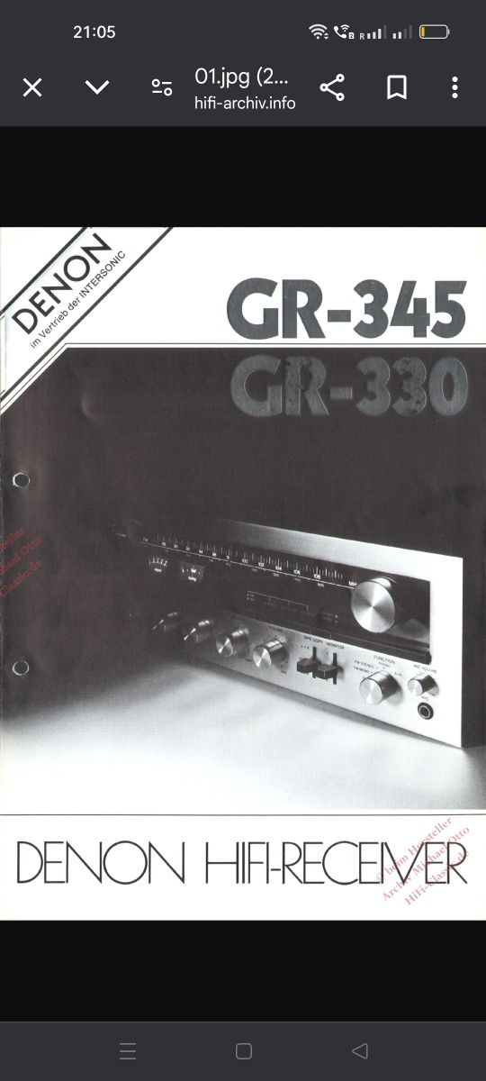 Odbiornik stereo DENON GR-330, 2x75W, nowa cena 900 dm, wyprodukowany