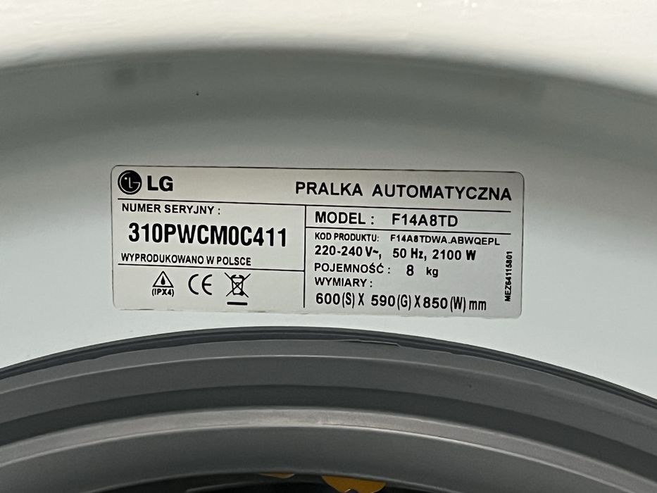 Pralka LG 8kg 1400ob A+++ |12msc |Dobry stan |Dowóz