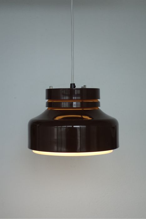 Lampa wisząca vintage brązowa retro prl Dania